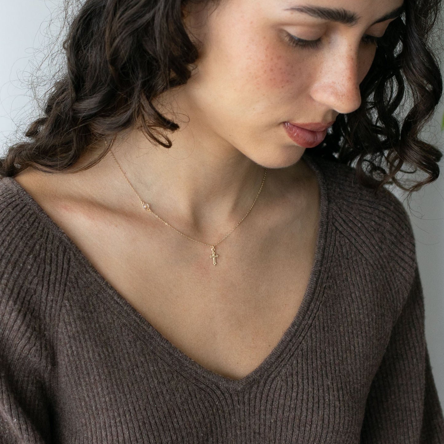 Mustard Seed Cross Necklace