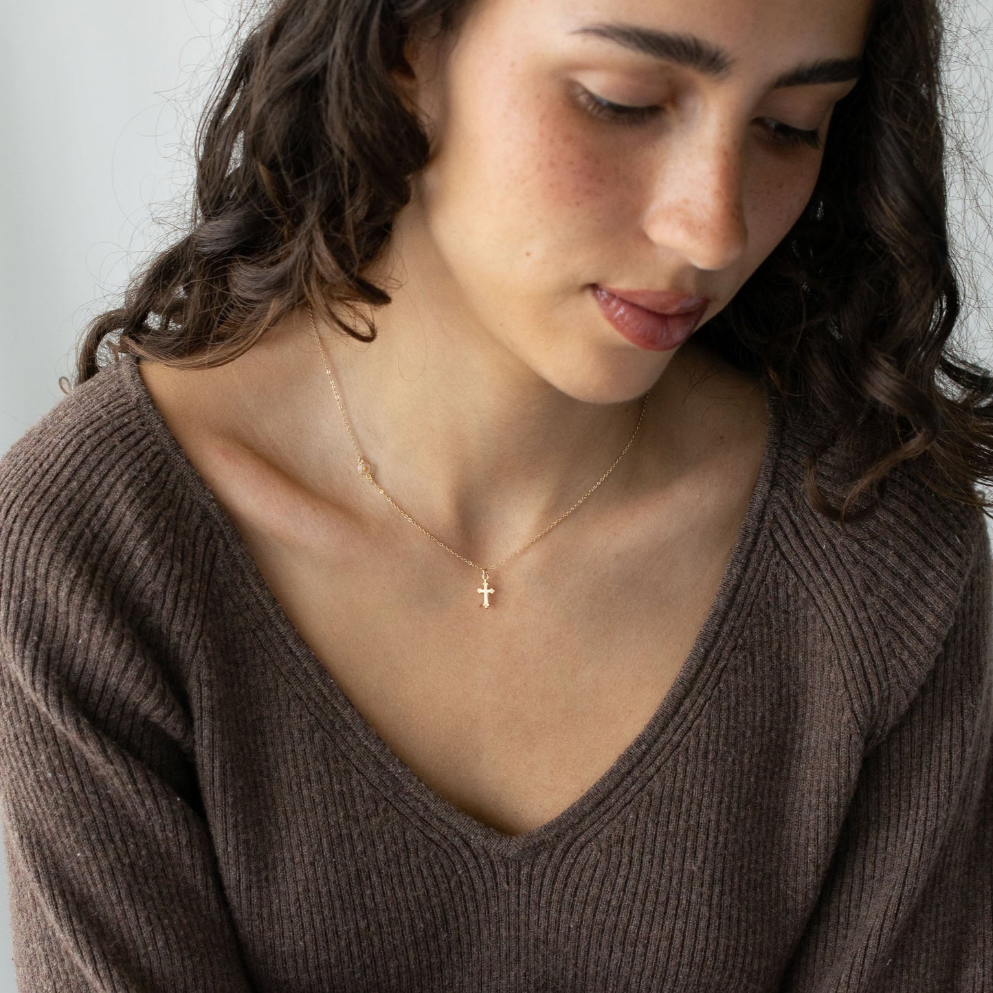 Mustard Seed Cross Necklace