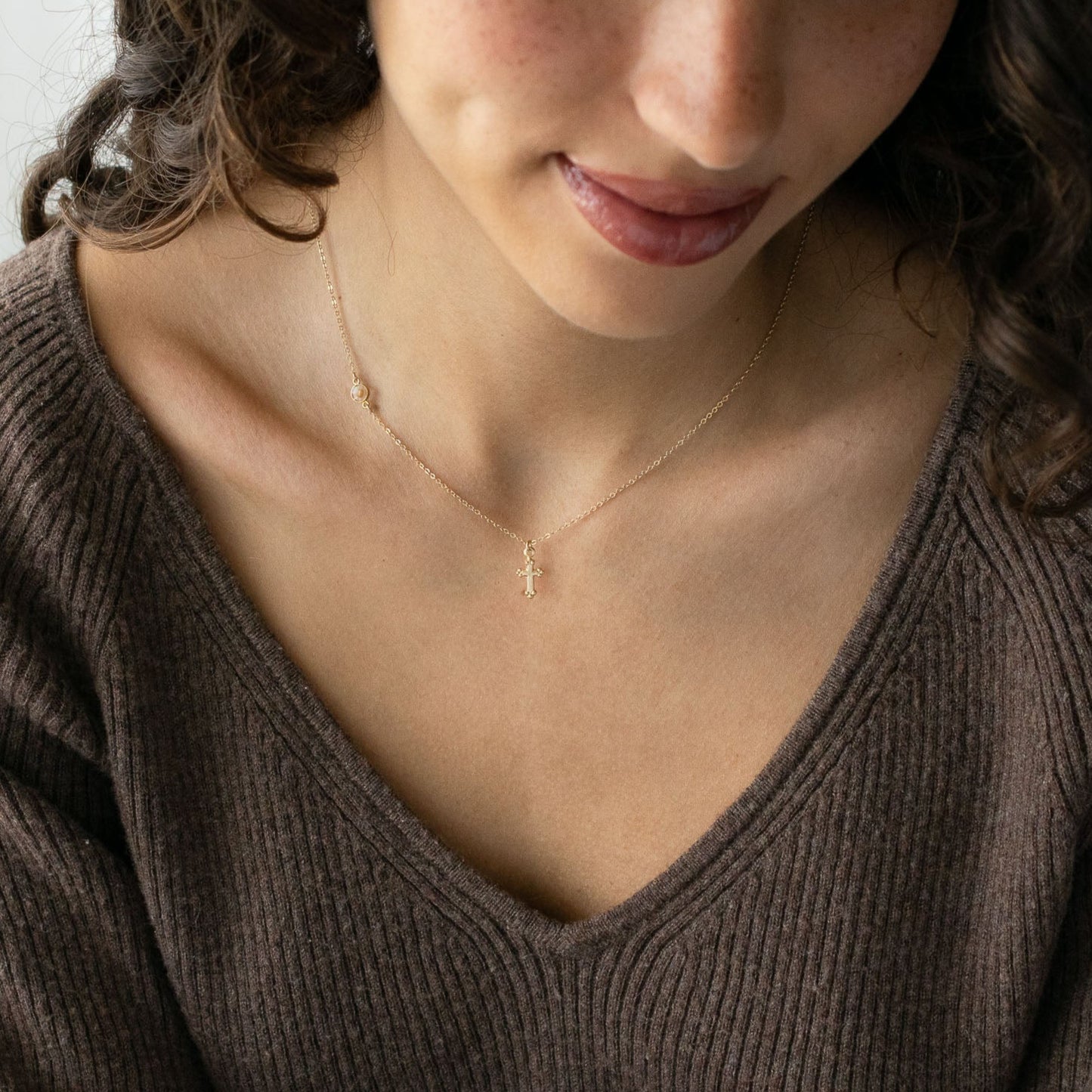 Mustard Seed Cross Necklace